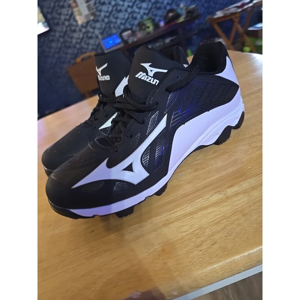 SIZE 12 Mizuno Men's 9 Spike ADV Erupt 3‎ Multi-Sport Mid-Cut Cleats Black/White